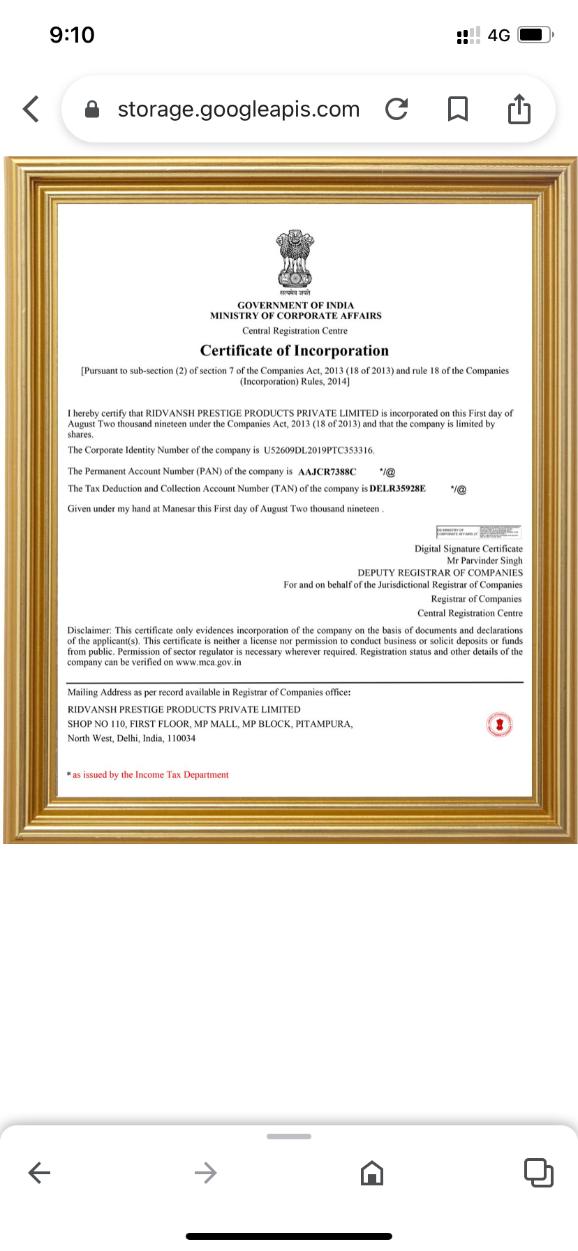Ridhvansh prestig private limited 